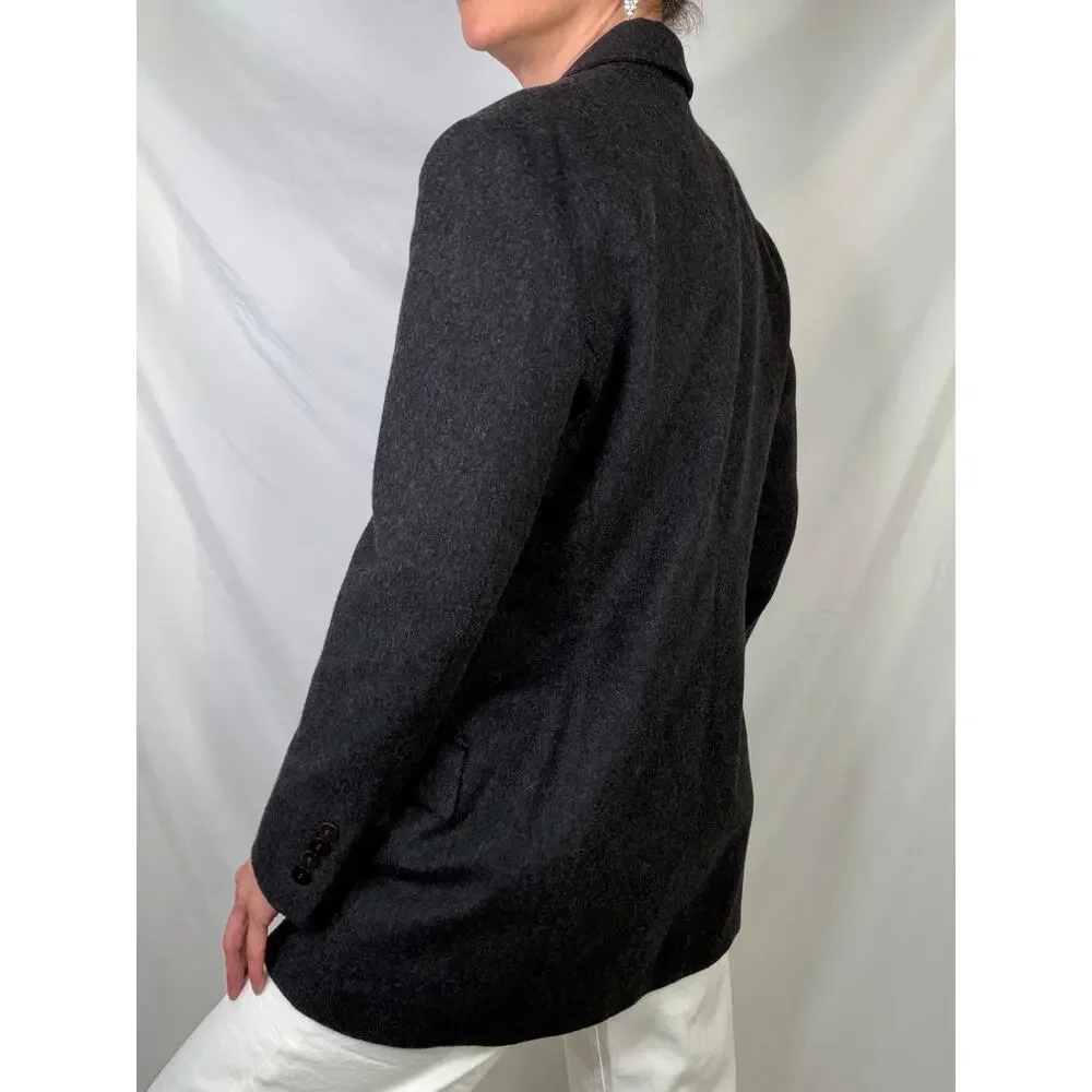 Calvin Klein wool blend blazer jacket vintage 90s charcoal grey‎ single breasted - Picture 3 of 16